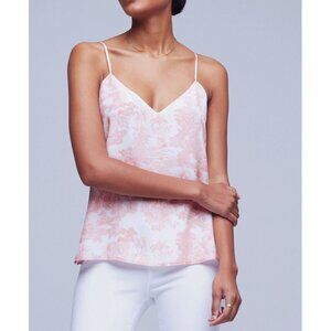 NWT L'AGENCE Jane Rose Tan Floral Print Silk Cami Tank Top Size Small